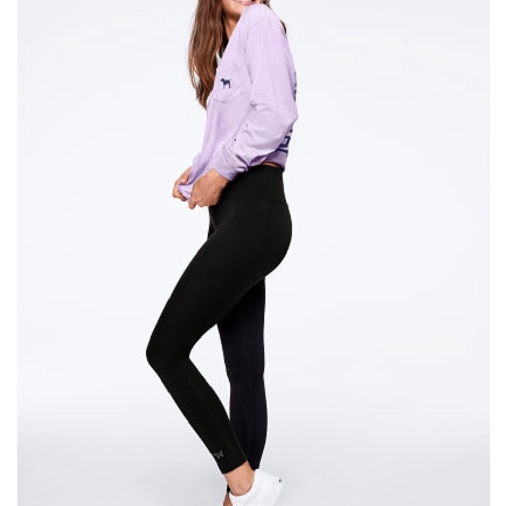 Pink VS high waist fleece lined pocket leggings